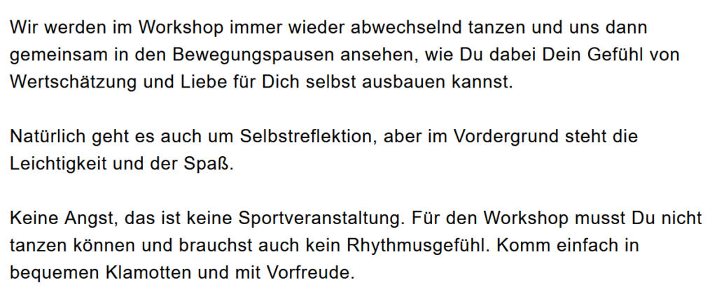 Beschreibung Veranstaltung